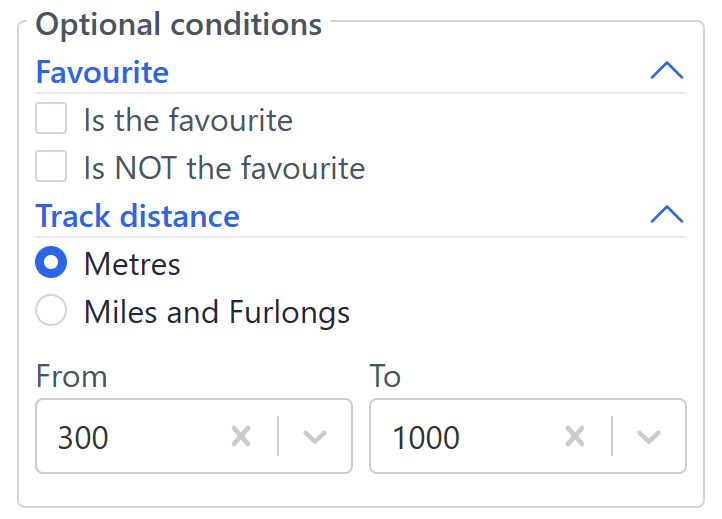 Track Distance Condition